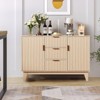 Fluted Sideboard Buffet Cabinet, Kitchen 47.2in Large Buffet Storage Cabinet Coffee Bar Cupboard 3 Drawers 2 Doors - 4 of 4