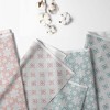 Bacati - Petals/Floral  Muslin Swaddling Blankets set of 4 Aqua/Coral - 2 of 4