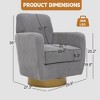 360 degree rotation armchair cotton linen skin friendly fabric ergonomic design living room chair - 4 of 4