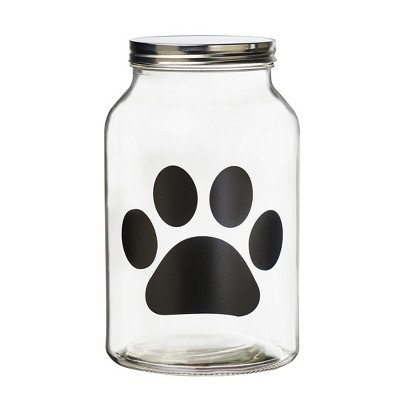 Amici Pet Buddy Paw Glass Canister, Large, 140oz