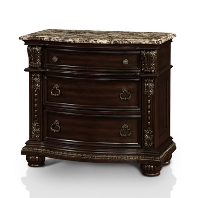 Walin Traditional Marble Top Nightstand Brown/Red - HOMES: Inside + Out