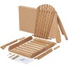 Okak Outdoor Adirondack Chair with Wooden Frame Set of 2, Foldable Outdoor Chair with FIxed Arms, Porch Chairs for Garden, Lawn, Backyard - 3 of 4