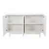 NicBex 59.06 Inch 4-Door Intaglio Storage Cabinet with Pine Legs and Solid Wood Pulls for Living Room and Entryway - 4 of 4