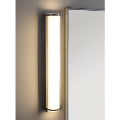 24-Inch Chrome and White Vanity Bar Bathroom Sconce