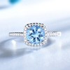 Halo Engagement Ring for Women Blue Topaz Sterling Silver Ginger Lyne Collection - image 2 of 4