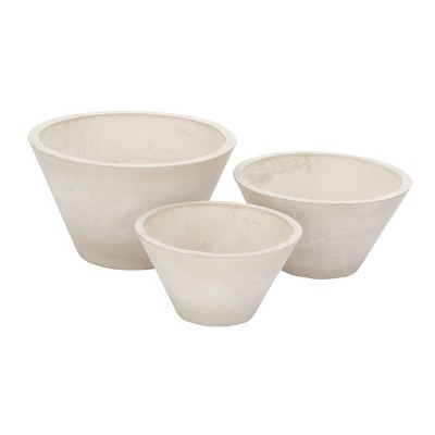 Set of 3 Contemporary Ceramic Planters White - Olivia & May