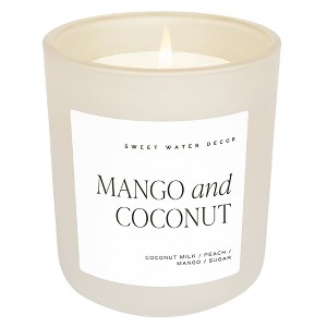 Sweet Water Decor Mango and Coconut 15oz Tan Matte Candle Jar - 1 of 3