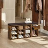 Storage Bench, Entryway Bench with Cushion, Drawer and Open Compartments, Bench with Storage, for Living Room, Bedroom, Closet - 2 of 4