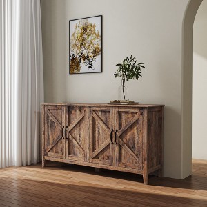 CAVINAS Fuctional Entryway Serving Sideboard Cabinet with Black Metal Handle,Wooden Buffet Cabinet with Storage for Kitchen,Dining Room - 1 of 4