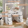 43" Vanity Desk with Mirror and LED Lights, White Makeup Vanity with 7 Drawers and Power Strip, 3 Color Modes & Adjustable Brightness Dressing Table - 3 of 4