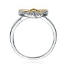 Guili Sterling Silver Two-Tone Cubic Zirconia Heart Ring for Teens, a charming jewelry piece symbolizing love and innocence, Size 6, 7, and 8. - 2 of 4