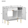 36" Modern White Bathroom Vanity with Resin Basin Sink, Storage Cabinet with Soft-Closing & Drop-Down Doors - ModernLuxe - 3 of 4
