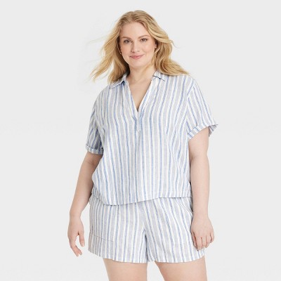 Women's Short Sleeve Popover Blouse - Universal Thread™