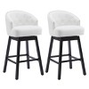 360° Swivel Bar Stools Set of 2,Upholstered Backrest Counter Height Bar Stools,Armless Kitchen Chairs With Wood Legs Footrest-Cuddlewood - 4 of 4