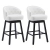 360° Swivel Bar Stools Set of 2,Upholstered Backrest Counter Height Bar Stools,Armless Kitchen Chairs With Wood Legs Footrest-Cuddlewood - image 4 of 4