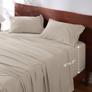 Deep Pocket Sheets Set - Fits Mattresses Up to 21 Inches Thick - 4 Piece GentleSoft™ Bed Sheets, Moisture Wicking, Soft & Cooling Bedsheet & Pillowcas - 1 of 4