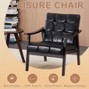Sapphtopaz Mid-Century Modern Accent Chair with High Back Upholstered Armchair with Wood Legs Leisure Reading Chair for Living Room, Bedroom - 2 of 4