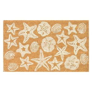 Shells Outdoor Coir Doormat - Lush Decor: Non-Skid Backing