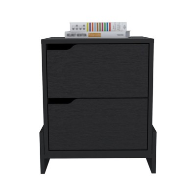 TIRAMISUBEST Nightstand with 2 Drawers, Sturdy Base for Traditional Bedrooms