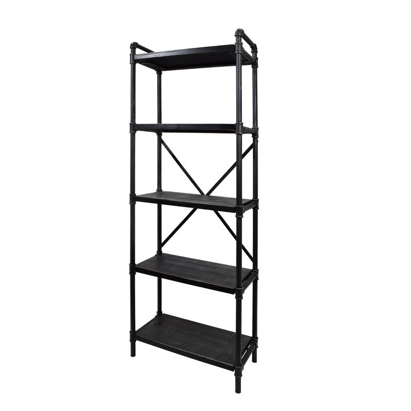 71&#34; Driscoe Industrial 5 Shelf Firwood Bookcase Gray/Pewter - Christopher Knight Home, 4 of 9