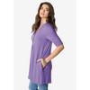 Roaman's Women's Plus Size Henley Tunic - 4 of 4