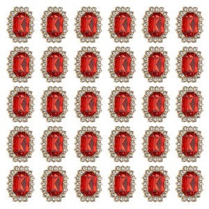 Unique Bargains Button Charms Jewelry Making Craft Acrylic Rhinestones 30 Pcs - 1 of 4