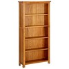 vidaXL 5-Tier Bookcase in Solid Oak Wood - Rustic Brown, Wall Attachment Included, Spacious Storage for Books and Decorative Items - 2 of 4