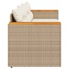 vidaXL Beige Poly Rattan 3-Seater Patio Sofa with Washable Cushions - Durable Outdoor Garden Furniture, UV-Resistant - 4 of 4