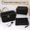 Generic Makeup Bag - Large Cosmetic Bag with 2pcs Small Makeup Bags Portable Leather Travel Makeup Bag - 3 of 4