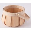 Vintiquewise Small Round Natural Woodchip Wooden Decorative Storage Basket with Handle - 3 of 4