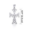 Slickblue Women's Sterling Silver Celtic Cross Pendant with Triquetra Detail, 18", Silver Tone - 2 of 4