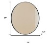 HomeRoots 24" Black Metal Round Framed Bathroom Vanity Mirror - 3 of 4