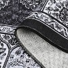 Acekool 5x7 Washable Area Rug, Vintage Distressed Non-Slip Low Pile Carpet, Foldable, Stain Resistant for Living Room, Bedroom, Black - 2 of 4