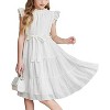Arshiner Tween Girls Summer Dress Formal Ruffle Sleeve A Line Casual Elegant Dresses with Belt - 4 of 4