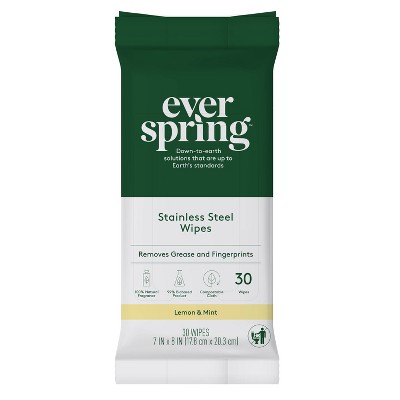 Lemon & Mint Stainless Steel Wipes - 30ct - Everspring™ : Target