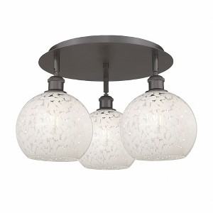 White Mouchette - 3 Light Flush Mount In Modern Style-11 Inches Tall and 19.75 Inches Wide - 1 of 1
