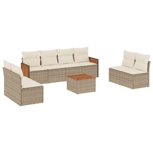 vidaXL Garden Sofa Set Beige - 1 of 4