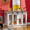 PawHut Modern Dog Crate End Table with Divider Panel, Dog Crate Furniture for Large Dog and 2 Small Dogs with Two Rooms Design - 2 of 4