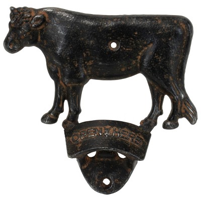 Rustic Black Metal Wall Mount Beer Bottle Opener - Foreside Home & Garden