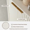 MOEPISY Tall Corner Cabinet, Modern Fluted Storage Cabinet with Faux Marble Top & Adjustable Shelves Off White - 3 of 4