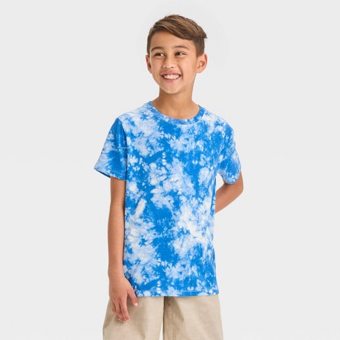 Boys' Short Sleeve Printed T-shirt - Cat & Jack™ Dark Blue Xl Husky ...