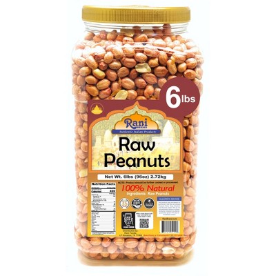 Peanuts Raw Whole w/Skin (uncooked, unsalted) - 96oz (6lbs) - Rani Brand Authentic Indian Products