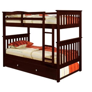 Donco Kids Savana Mission Twin Over Twin Cappuccino Bunkbed With Twin Trundle - 1 of 3