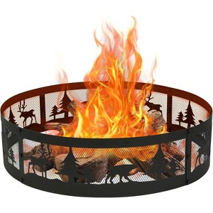 Bestier Fire Pit Ring for Outside, 36" Outdoor Fire Ring, Large Wood Burning Fire Pits Outdoor Fireplace, Bonfire Pit for Camping, Backyard, Patio - 1 of 4