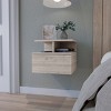 GlasFlength Nightstands Modern Nightstand Bedroom Nightstand Elegant Bedside Table with Drawer for Living Room, Gray, 13.2"*14"*11.6" - 2 of 4