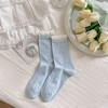Alilang Women's Bow-Patterned Ruffle-Cuff Ankle Socks 6pk - Blue - 2 of 4