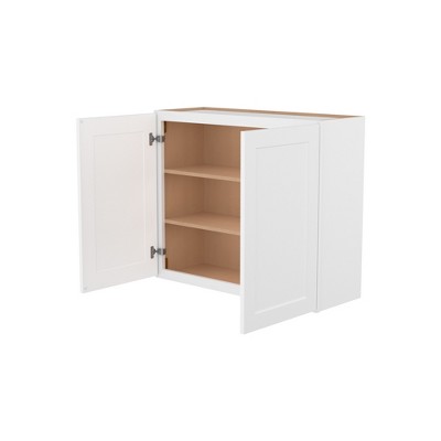 HOMLUX Easy-DIY Shaker White Ready to Assemble Wall Kitchen Cabinet 2 Doors-2 Shelves