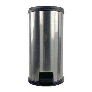 LunaLulinlk 7.9 Silver Gallon Trash Can, Plastic Round Stepped Kitchen Trash Can - 1 of 4