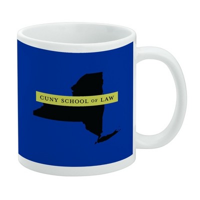 CUNY School of Law State Shape Ceramic Coffee Mug Novelty Gift Mugs for Coffee Tea and Hot Drinks 11oz White