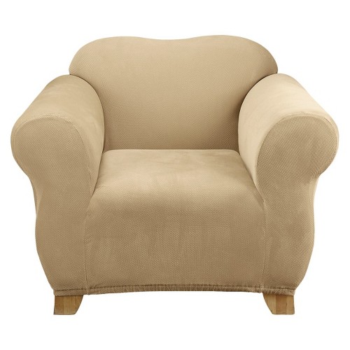 Stretch Pique Chair Slipcover Cream - Sure Fit, Ivory